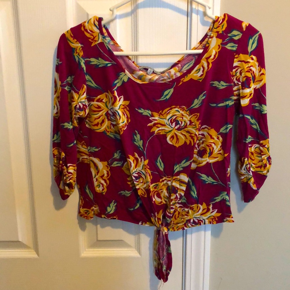 Floral Three Quarters Length Top